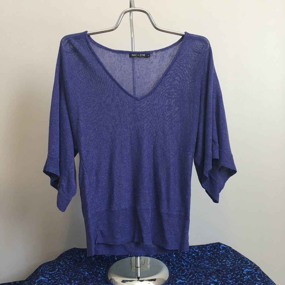 NIC+ZOE Sheer Knit Lightweight Top - Women’s M.